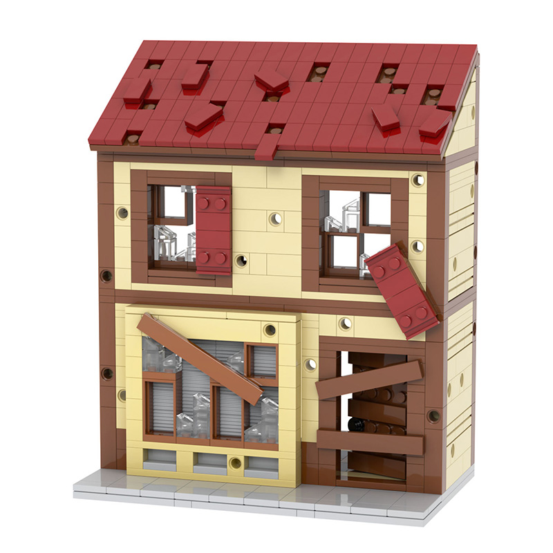 City Ruins War Building Block Model