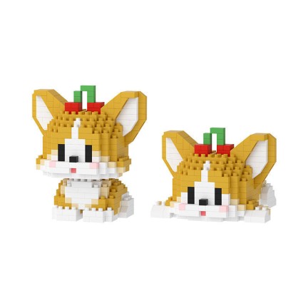Micro-particle simulation pet dog building blocks