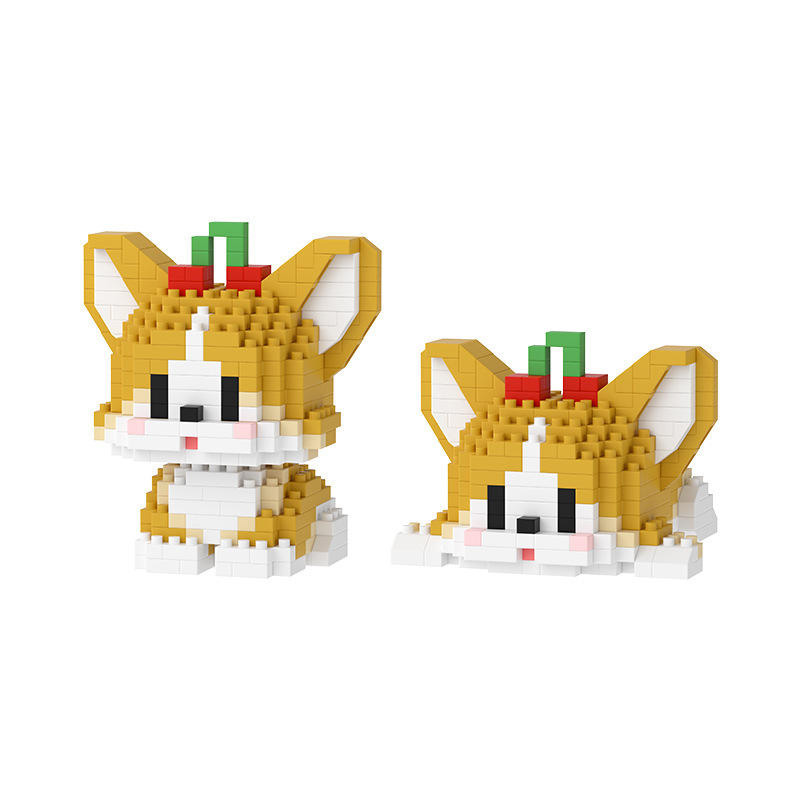 Micro-particle simulation pet dog building blocks