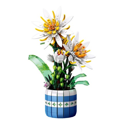 Whimsical Flower and Plant Building Block Set