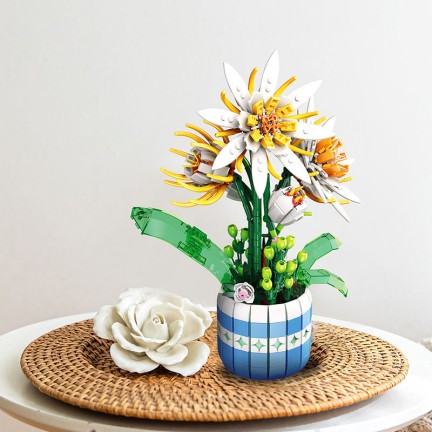 Whimsical Flower and Plant Building Block Set