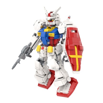 Miniature sci-fi mecha building block assembly