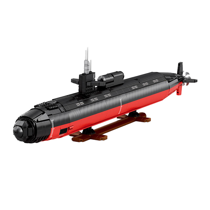 Battleship-themed cargo transport equipment large building blocks