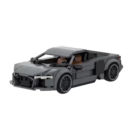 Gray sports car creative building blocks set