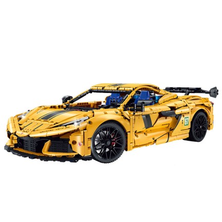 Sunny Yellow Racing Car Building Block Set
