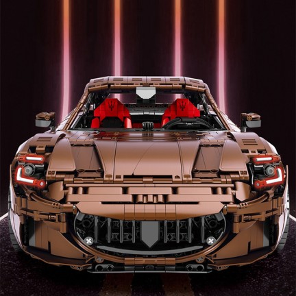 Bronze-colored retro sports car building blocks